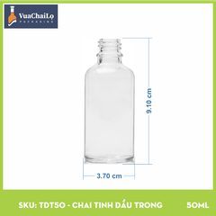 Chai Tinh Dầu Trắng 50ml