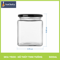 Hũ Thủy Tinh Vuông 500ml