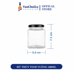 Hũ Thủy Tinh Vuông 100ml