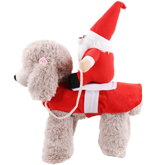 Áo Cho Chó Mèo Hình Ông Già Noel Cưỡi Trên Lưng Cún