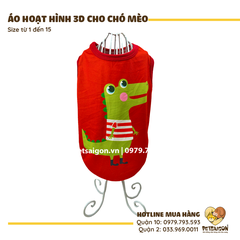 Áo Cho Chó Mèo In Hoạt Hình 3D