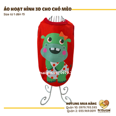 Áo Cho Chó Mèo In Hoạt Hình 3D
