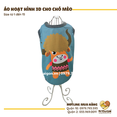 Áo Cho Chó Mèo In Hoạt Hình 3D