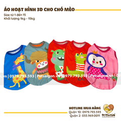 Áo Cho Chó Mèo In Hoạt Hình 3D