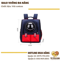 Balo Cho Chó Mèo - Balo Vuông Đa Năng