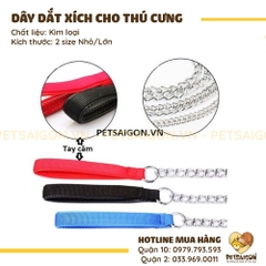 Dây Dắt Cho Chó Mèo Bằng Xích Có Tay Cầm