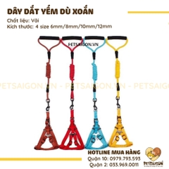 Dây Dắt Yếm Cho Chó Mèo Dây Xoắn Bằng Dù