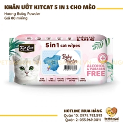 Khăn Ướt Cho Mèo KitCat Kháng Khuẩn  80M