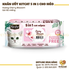 Khăn Ướt Cho Mèo KitCat Kháng Khuẩn  80M
