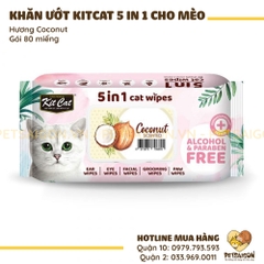 Khăn Ướt Cho Mèo KitCat Kháng Khuẩn  80M