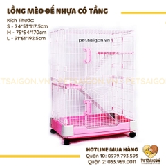 Lồng Cho Mèo Đế Nhựa Có Tầng