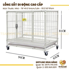 Lồng Cho Chó Mèo Di Động Cao Cấp Bằng Sắt