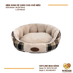 Nệm Cho Chó Mèo Ovan Kẻ Caro Nhiều Màu