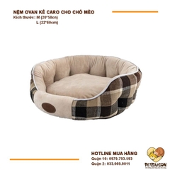 Nệm Cho Chó Mèo Ovan Kẻ Caro Nhiều Màu