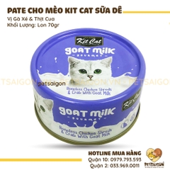 Pate Cho Mèo KitCat Sữa Dê Lon 70gr