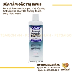 Sữa Tắm Cho Chó Mèo Davis Benzoyl Peroxide Trị Viêm Da Demodex