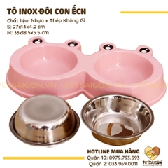 Tô Ăn Cho Chó Mèo Dạng Đôi Hình Ếch