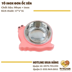 Tô Cho Chó Mèo - Tô Inox Đơn Hình Ốc Sên