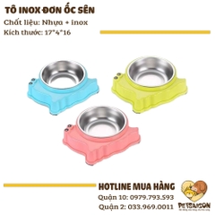 Tô Cho Chó Mèo - Tô Inox Đơn Hình Ốc Sên