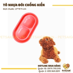 Tô Ăn Cho Chó Mèo Bằng Nhựa Dạng Đôi Chống Kiến
