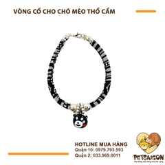 Vòng Cổ Cho Chó Mèo Màu Thổ Cẩm Kèm Chuông