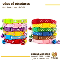 Vòng Cổ Cho Chó Mèo SS Đủ Màu
