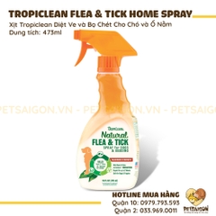 Thuốc Xịt Ve Chó, Bọ Chét Cho Chó & Ổ Nằm Tropiclean 473ml