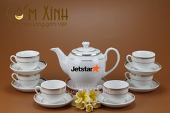 Bộ ấm chén cao cấp vàng kim in logo