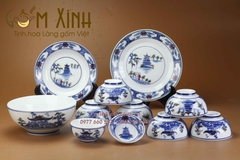 Bộ đồ ăn Bát Tràng họa tiết Hà Nội vẽ tay (set 1)