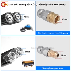 Đầu Béc Thông Tắc Cống Gắn Máy Rửa Xe Cao Áp