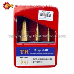 Bộ 3 Mũi Khoan Tháp HSS Phủ TIN