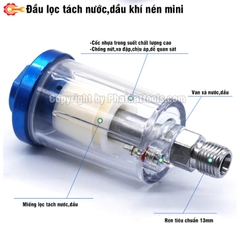 Đầu lọc,tách nước,dầu khí nén mini