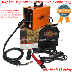 Máy hàn mig 200 mini KENMAX 3 chức năng