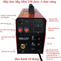 Máy hàn Mig Mini JASIC 250A 3 chức năng