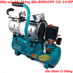 Máy Nén Khí Giảm Âm Không Dầu ROMANO 12L 3/4HP