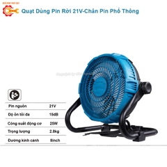 Quạt Tích Điện Dùng Pin Rời 18-21V