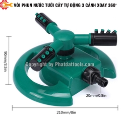 Vòi Phun Nước Tưới Cây Tự Động 3 Cánh (Đế Tròn)