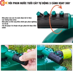 Vòi Phun Nước Tưới Cây Tự Động 3 Cánh (Đế Tròn)