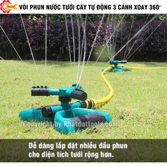 Vòi Phun Nước Tưới Cây Tự Động 3 Cánh (Đế Cánh Bướm)