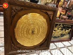 Mặt trống khung gụ ngũ phúc mạ vàng 24 k