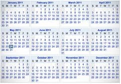 in calendar tại mê linh, đông anh, sóc sơn