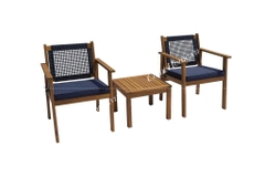 ROPE OUTDOOR SOFA SET WOODEN FRAME -CH13