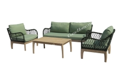 ROPE OUTDOOR SOFA SET WOODEN FRAME -CH20