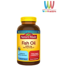Viên uống Dầu Cá Nature Made Fish Oil 1200mg Omega 3 cúa Mỹ 200 viên