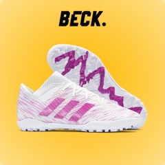 Giày Bóng Đá Adidas Nemeziz 18.3 Trắng Vạch Hồng Cổ Lửng TF