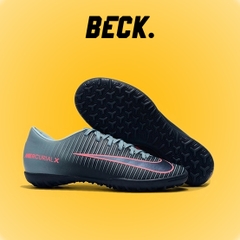 Giày Bóng Đá Nike Mercurial Vic 6 Xám Hồng Lưỡi Gà Liền TF