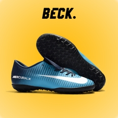 Giày Bóng Đá Nike Mercurial Vic 6 Xanh Đen Lưỡi Gà Liền TF