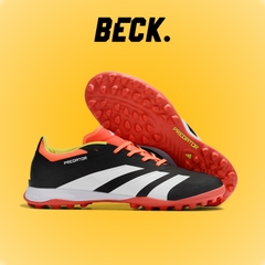 Giày Bóng Đá Adidas Predator 24 Elite Đen Cam Vạch Trắng Đế Đệm TF