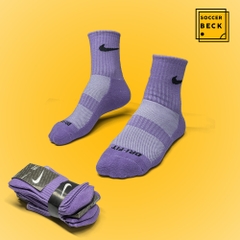 Tất Nike 3 Đôi Dri-Fit Cao Cấp Pack Cổ Lửng - Tím Nhạt