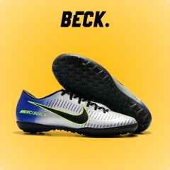 Giày Bóng Đá Nike Mercurial Vic 6 Neymar Bạc Gót Xanh Biển Lưỡi Gà Liền TF